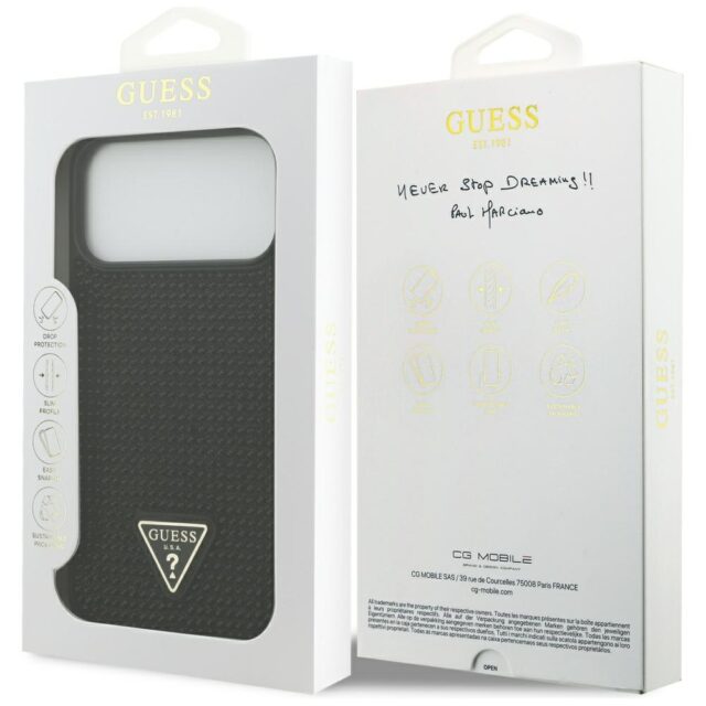 Case Guess Rhinestone Triangle Logo for iPhone 17 Pro Max black - imagine 8