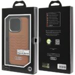Audi Synthetic Leather MagSafe iPhone 15 Pro 6.1" brown hardcase AU-TPUPCMIP15P-GT/D3-BN - imagine 7