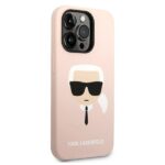 Karl Lagerfeld KLHMP14LSLKHLP iPhone 14 Pro 6,1" hardcase light pink Silicone Karl`s Head - imagine 4