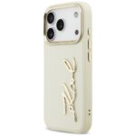 Karl Lagerfeld Karl Script Logo Case for iPhone 17 Pro Beige - imagine 2