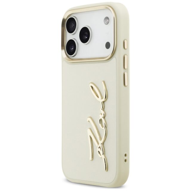 Karl Lagerfeld Karl Script Logo Case for iPhone 17 Pro Beige - imagine 2