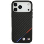 Case BMW M Carbon Tricolor Line MagSafe for iPhone 17 Pro Max black - imagine 3