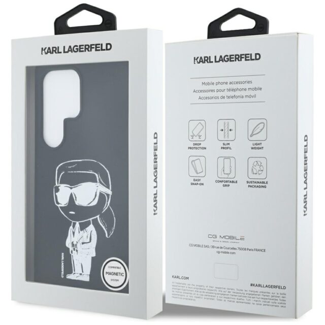 Karl Lagerfeld Silicone Graffiti Ikonik Printed Logo MagSafe Case for Samsung Galaxy S25 Ultra Black - imagine 8