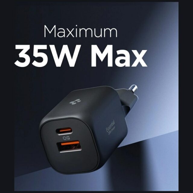 Ładowarka sieciowa Spigen Essential       EE352EU 35W USB-C/USB-A czarny - imagine 4