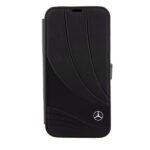 Mercedes MEBKP15L8ROLK iPhone 15 Pro 6.1" Black Bookcase Leather Wave Pattern - imagine 3