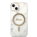 Guess Set GUBPP14MHMEACSH Case+Charger iPhone 14 Plus / 15 Plus 6.7" white hard case Marble - imagine 3