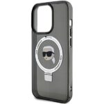 Karl Lagerfeld KLHMP15LHMRSKHK iPhone 15 Pro 6.1" black hardcase Ring Stand Karl Head MagSafe - imagine 6