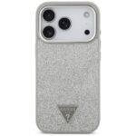 Case Guess Glitter Triangle Logo MagSafe for iPhone 17 Pro silver - imagine 3