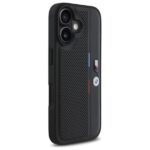 BMW BMHCP16S23PUPVK iPhone 16 6.1" black hardcase M Perforated Tricolor Detail Line - imagine 4