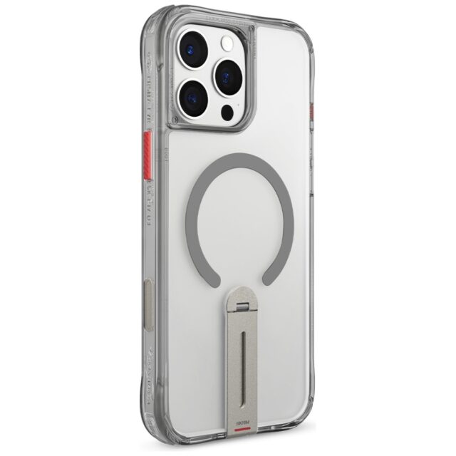 Case Skinarma Helix for iPhone 16 Pro Magnetic Charging 360 Rotating Stand titanium - imagine 5