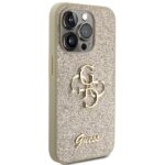 Guess GUHCP15LHG4SGD iPhone 15 Pro 6.1" gold hardcase Glitter Script Big 4G - imagine 4