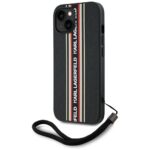 Case Karl Lagerfeld Saffiano Athleisure Stripes Cord for iPhone 15 red - imagine 2
