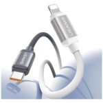Cable USAMS Bicolor Series SJ757 PD 30W  USB-C/Lightning 1.2m black and white - imagine 4