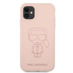 Karl Lagerfeld KLHCN61SILTTPI iPhone 11 6,1" / Xr Silicone Ikonik Outline pink - imagine 3