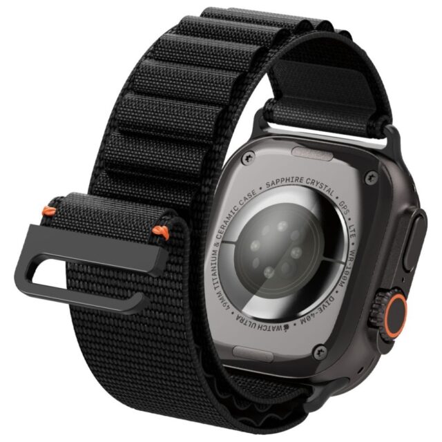 Pasek Spigen WBF1 do Apple Watch          6/7/8/9/10/11/SE/SE 3/Ultra 1/Ultra 2/ Ultra 3 44/45/46/49mm czarny - imagine 8