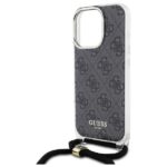 Guess GUHCP16LHC4SEK iPhone 16 Pro 6.3" black hardcase Crossbody Cord 4G Print - imagine 5