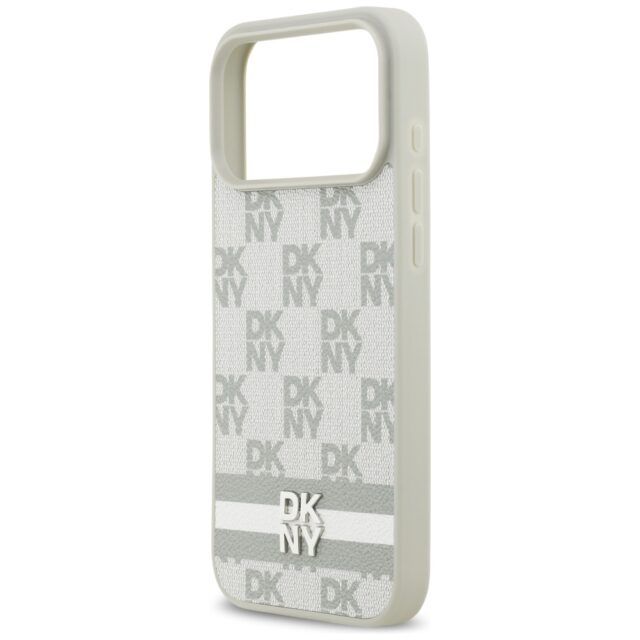 Case DKNY Checkered with Printed Stripes for iPhone 17 Pro Max beige - imagine 6