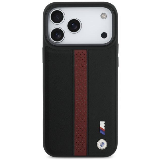 Case BMW M Perforated Stripe Logo MagSafe for iPhone 17 Pro Max red - imagine 3
