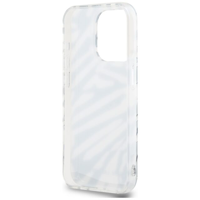 Karl Lagerfeld KLHCP15XHZBPKCCK iPhone 15 Pro Max 6.7" black hardcase IML Zebra Pattern & Cord - imagine 6