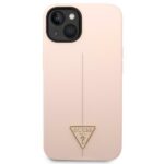 Guess GUHCP14SSLTGP iPhone 14 / 15 / 13 6.1"pink hardcase Silicone Triangle - imagine 3