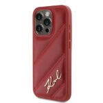 Karl Lagerfeld KLHCP15XPQDSMGR iPhone 15 Pro Max 6.7" red hardcase Diagonal Quilted Script - imagine 2
