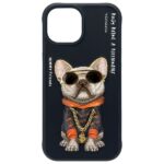 Nimmy case iPhone 15 6.1" black Glasses Cool Dog - imagine 4