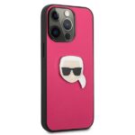 Karl Lagerfeld KLHCP13LPKMP iPhone 13 Pro / 13 6,1" pink hardcase Leather Ikonik Karl`s Head M - imagine 4