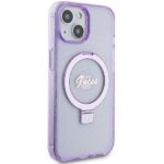 Guess GUHMP15MHRSGSU iPhone 15 Plus/ 14 Plus 6.7" purple hardcase Ring Stand Script Glitte - imagine 4