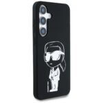 Case Karl Lagerfeld Silicone Graffiti Ikonik Printed Logo MagSafe for Samsung Galaxy S25 black - imagine 4