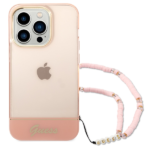 Guess GUHCP14XHGCOHP iPhone 14 Pro Max 6,7" pink hardcase Translucent Pearl Strap - imagine 2