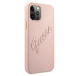 Guess GUHCP12MRSAVSRG iPhone 12/12 Pro 6,1" pink hardcase Saffiano Vintage Script - imagine 4