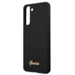 Guess GUHCS21SLSLMGBK S21 G991 black hardcase Silicone Script Metal Logo - imagine 6