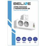 Beline power strip with LED backlight 2xUSB-A/USB-C/2xAC white - imagine 7