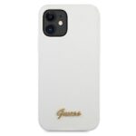 Guess GUHCP12SLSLMGWH iPhone 12 mini 5,4" white hardcase Metal Logo Script - imagine 3