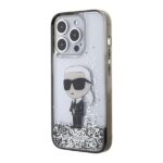 Karl Lagerfeld KLHCP15LLKKNSK iPhone 15 Pro 6.1" transparent hardcase Liquid Glitter Ikonik - imagine 2