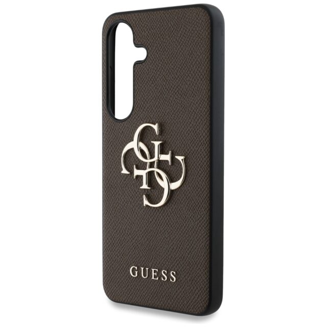 Case Guess Grained Big 4G Logo Small Classic Logo to Samsung Galaxy S25 brown - imagine 6