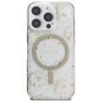 Case Guess Resin Flowers Glitter MagSafe for iPhone 16 Pro Max beige - imagine 3