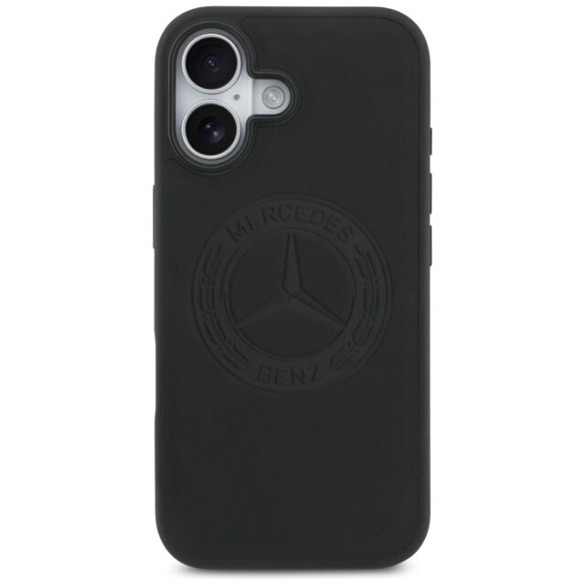 Mercedes Leather Vintage Logo MagSafe Case for iPhone 17 Black - imagine 3