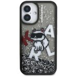 Case Karl Lagerfeld Liquid Glitter       Choupette Logo MagSafe for iPhone 16 black - imagine 3
