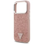 Guess Glitter Triangle Logo MagSafe Case for iPhone 17 Pro Pink - imagine 6
