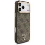 Case Guess 4G Triangle Logo MagSafe for iPhone 17 Pro Max brown gold - imagine 4