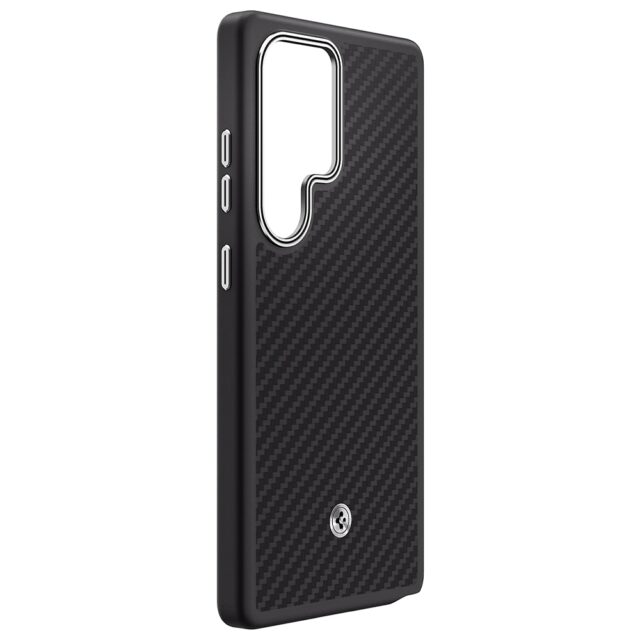 Case Samsung Spigen Enzo Aramid Magnet for Galaxy S25 Ultra black-silver - imagine 4