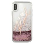 Karl Lagerfeld KLHCPXTRKSRG iPhone X/Xs rose gold Glitter Signature - imagine 3