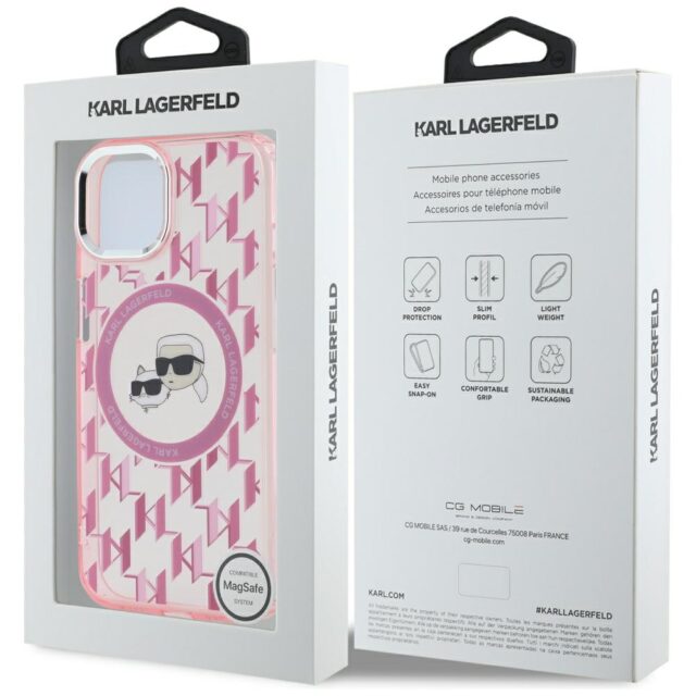 Karl Lagerfeld KLHMP15MHMCKMHP iPhone 15 Plus 6.7"pink IML Monogram Karl&Choupette Head MagSa - imagine 8