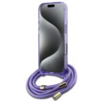 Guess GUHMP16XHCTSGNSU iPhone 16 Pro Max 6.9" purple hardcase Crossbody Cord Script MagSaf - imagine 4