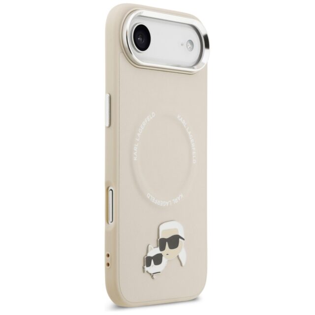 Karl Lagerfeld Karl & Choupette Pins MagSafe Case for iPhone Air Beige - imagine 4