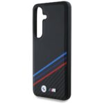 Case BMW Leather Tricolor Crossing Stripes MagSafe for Samsung Galaxy S25 black - imagine 6