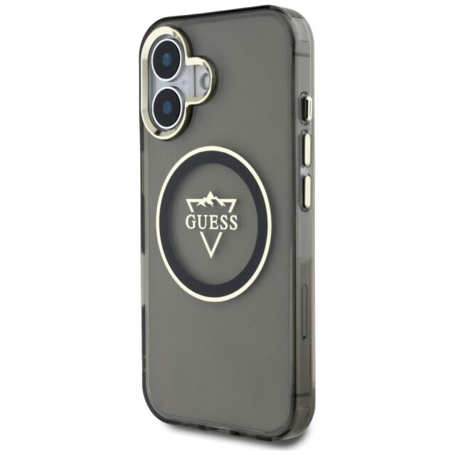 Case Guess IML Metal Mountain Logo MagSafe for iPhone 16 black - imagine 2