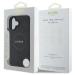 Guess GUHMP16SPSAPSMEK iPhone 16 6.1" black hardcase Saffiano Peony Classic Logo MagSafe - imagine 7