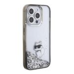 Karl Lagerfeld KLHCP15XLKCNSK iPhone 15 Pro Max 6.7" transparent hardcase Liquid Glitter Choupette - imagine 4